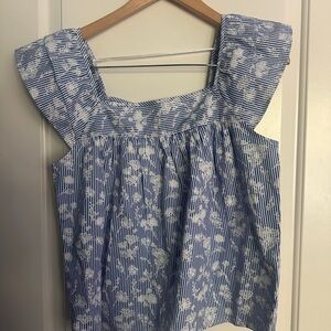 Liverpool Blue and White Floral Blouse